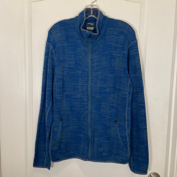 Icebreaker Mens Merino Wool Zip Jacket Base Layer Blue Spacedye Gorpcore L - Picture 1 of 6